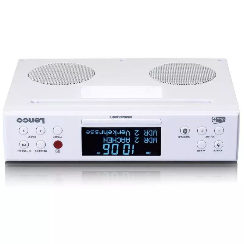 Lenco KCR-190WH radio de cocina para bajo mueble con PLL FM, DAB+ y Bluetooth, blanco