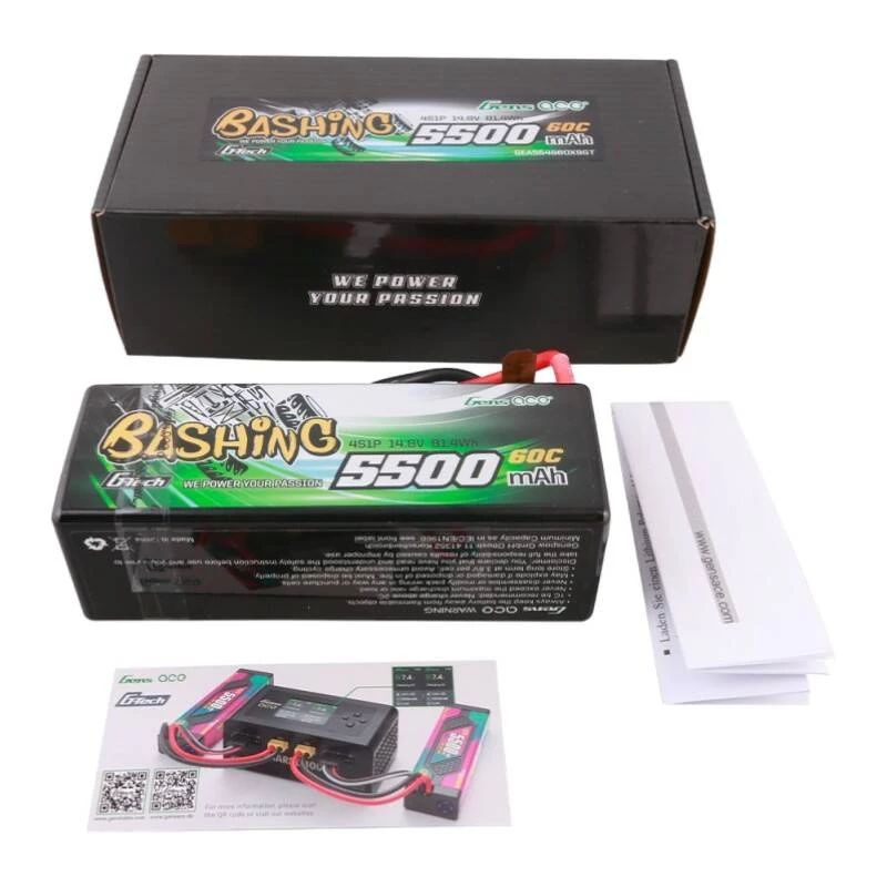 Batería LiPo Gens ace G-Tech 5500mAh 4S1P 14.8V 60C HardCase para coche RC