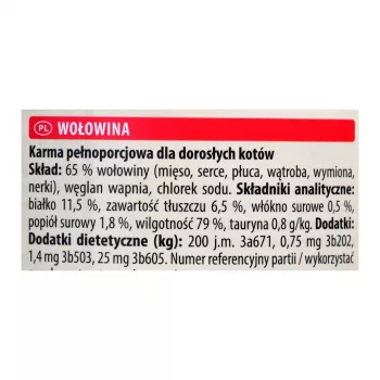 Comida húmeda para gatos Animonda Carny lata 200 g — ternera, sin cereales, sin gluten, para gatos adultos, apta para alergias alimentarias