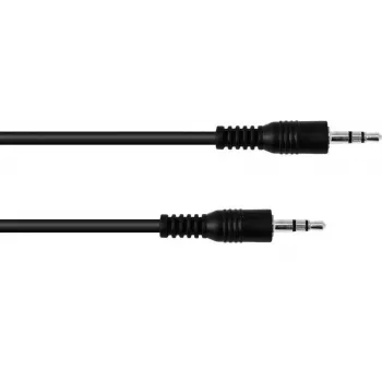 Cable estéreo de 3,5 mm Omnitronic 30211600 — 1,5 m, negro, conector TRS macho a macho