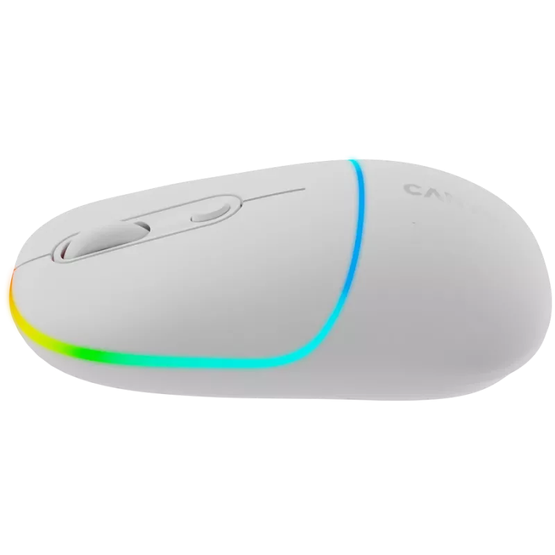Ratón Canyon MW-22 CNS-CMSW22SW – 2 en 1 Bluetooth/2,4 GHz – óptico – 800/1200/1600 DPI – 4 botones – iluminación RGB – recargable – blanco nieve