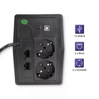 SAI Qoltec Monolith Doble conversión Online 0,65 kVA 360 W 2 tomas de corriente