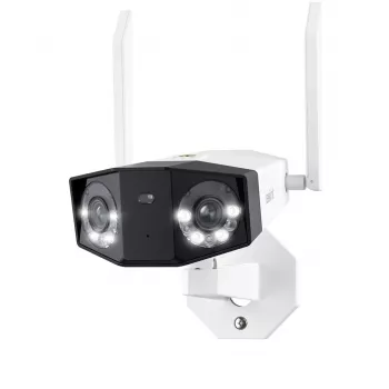 Reolink Duo Serie W730 - Cámara WiFi exterior 4K, doble objetivo, visión panorámica 180°, detección de personas/vehículos/animales