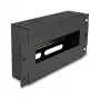 Delock 67320 Regleta de interruptores automáticos de 10" con cubierta y carril DIN, 3U, metal, negro