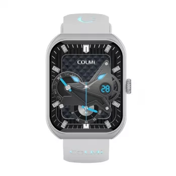 Smartwatch Colmi P86 plateado con Bluetooth y medidor de frecuencia cardíaca, carcasa plateada