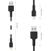 AUKEY CB-AL05 cable de nailon Lightning a USB-A MFi, 2 m, negro