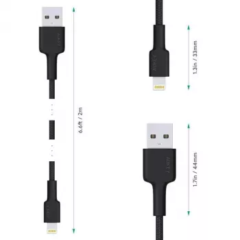 Cable Lightning AUKEY CB-AL05 1 m Negro