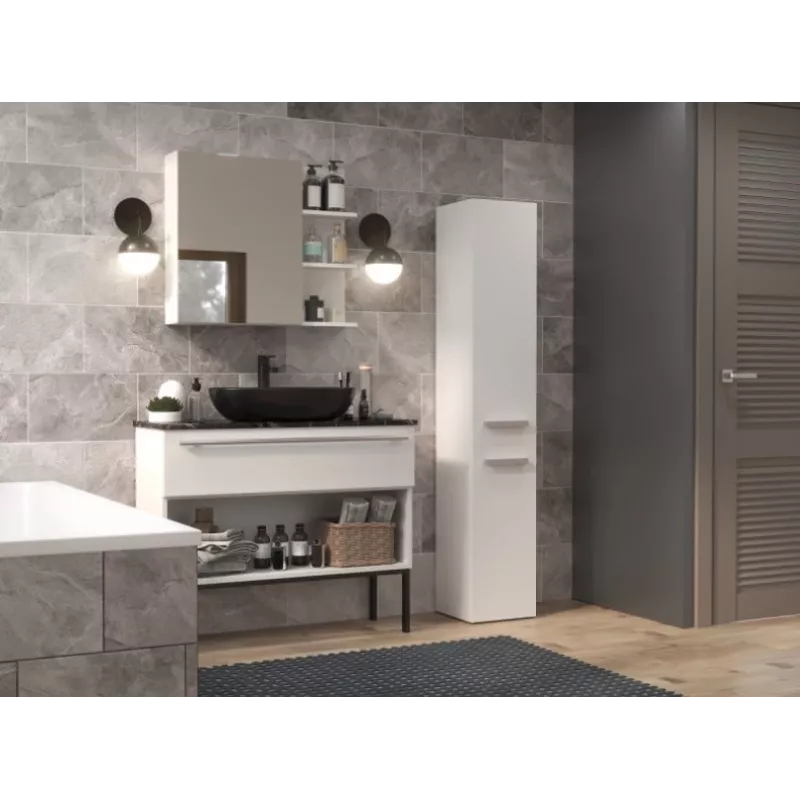 Armario de baño NEL IV 31x30x174 cm, blanco mate