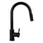 Pyramis Idea Grifo mezclador de cocina granito Volcano con rociador extraíble, Negro, 090941338