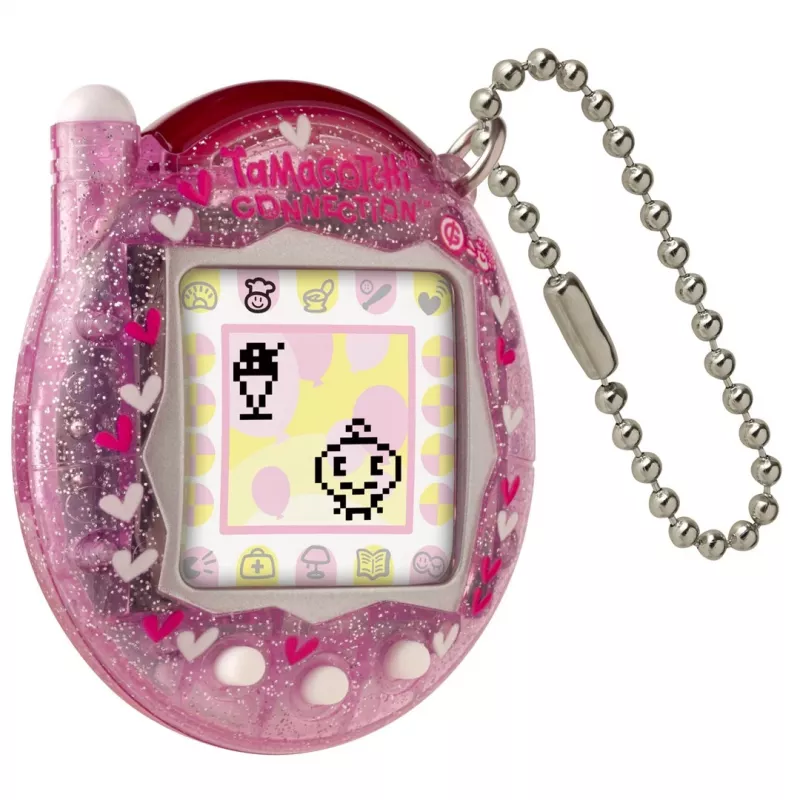 Mascota digital de mano Bandai Tamagotchi Connection rosa glitter — juguete de mascota virtual