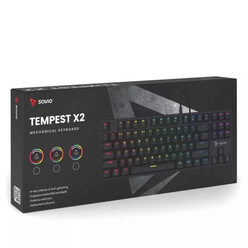 Teclado mecánico Savio RGB Tempest X2 Outemu Brown