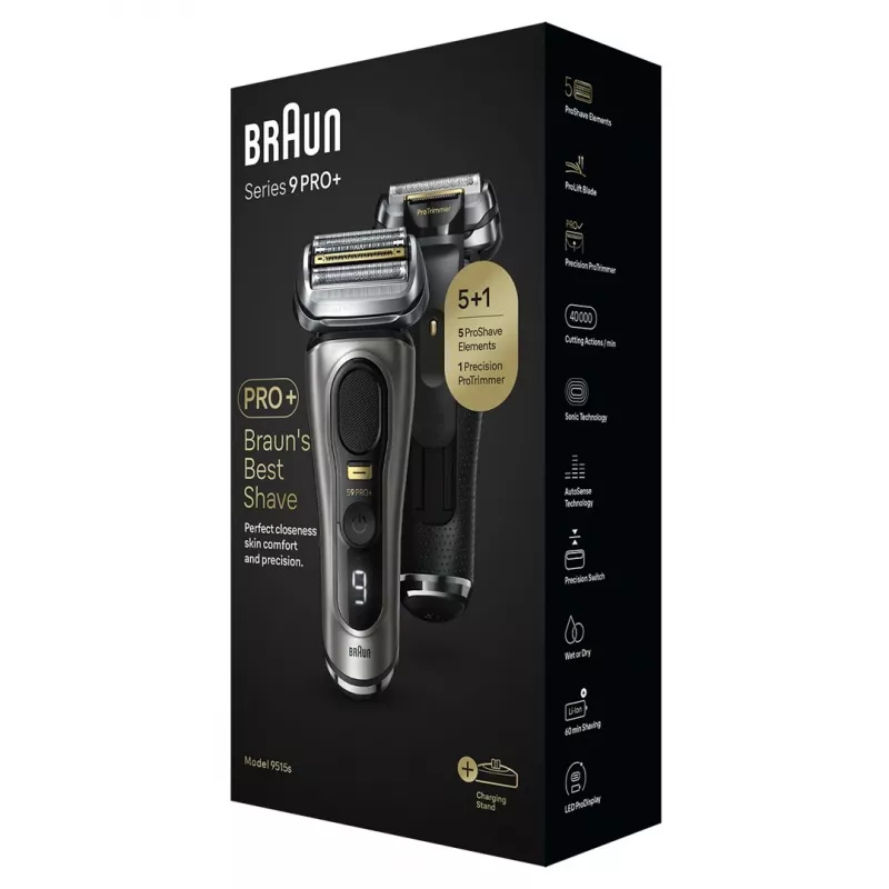 Afeitadora eléctrica Braun Series 9 Pro+ 9515s - en húmedo y en seco, metallic