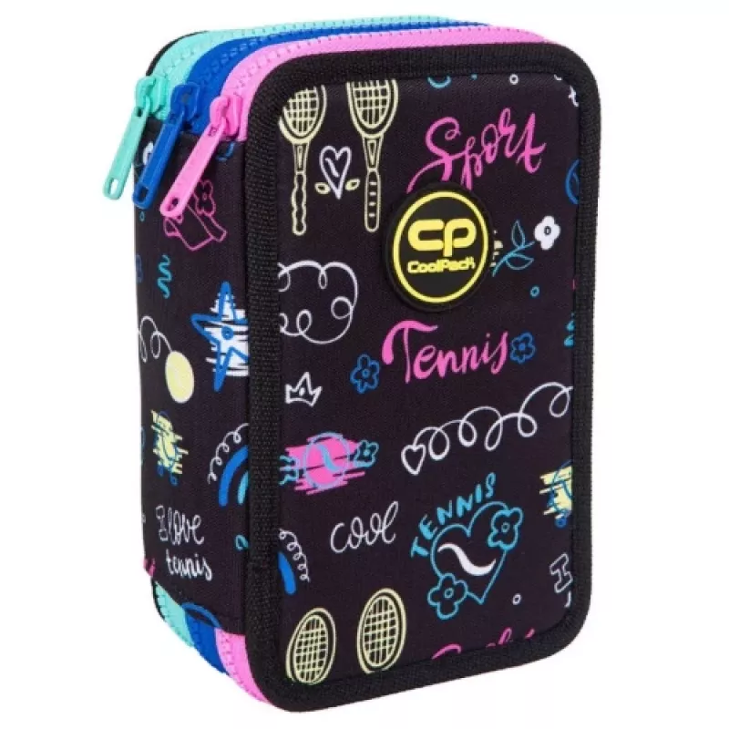 Estuche de tres pisos con contenido CoolPack Jumper 3 TENNIS STAR