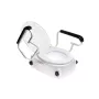 Inodoro elevado ANTAR AT51204 con tapa y reposabrazos, altura ajustable 6–14 cm, ancho 570 mm, carga máxima 150 kg