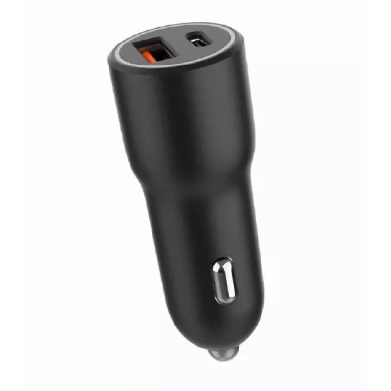 Cargador de coche para dispositivos móviles Gembird TA-UC-AC2PDQC38-CAR-01, USB-C, 38 W, 12-24 V, negro