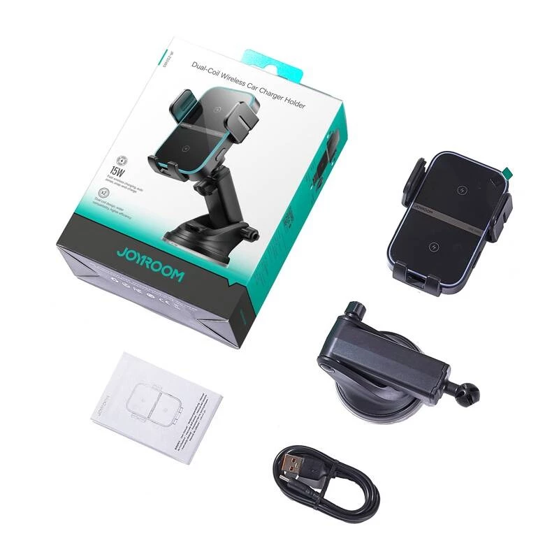 Joyroom JR-ZS246S soporte de coche para salpicadero con cargador inalámbrico, negro