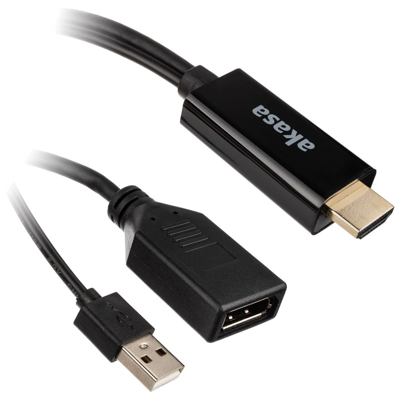 Cable adaptador HDMI a DisplayPort Akasa AK-CBHD24-25BK