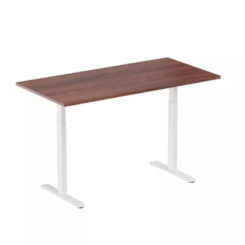 Mesa regulable en altura Up Up Bjorn Blanco, tablero M Nogal oscuro