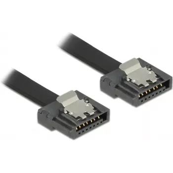 Cable SATA DeLOCK 0,7 m SATA III 7 pines Negro