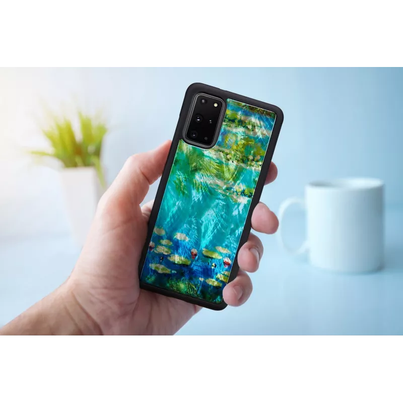 Funda para móvil iKins para Samsung Galaxy S20+ — diseño de nenúfares negro