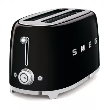 Smeg - Tostadora TSF02 4 rebanadas - negro/lacado/AnxAlxPr 41x20,8x21,5 cm/6 niveles de tostado/1500W