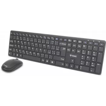 Set de teclado y ratón inalámbrico YENKEE YKB 2008CS — 2,4 GHz USB, diseño compacto