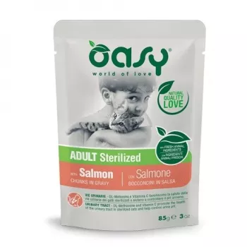 Oasy trozos en salsa Adult Sterilized salmón 85 g