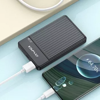 Batería externa Awei MagSafe P33K 10000mAh 22.5W negro/negro (10000mAh, 22W, 15Wh), batería externa, negro