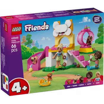 Juguete de construcción LEGO Friends Parque de juegos para cachorros Set 42665, 66 piezas, 2 minifiguras, edad 4+