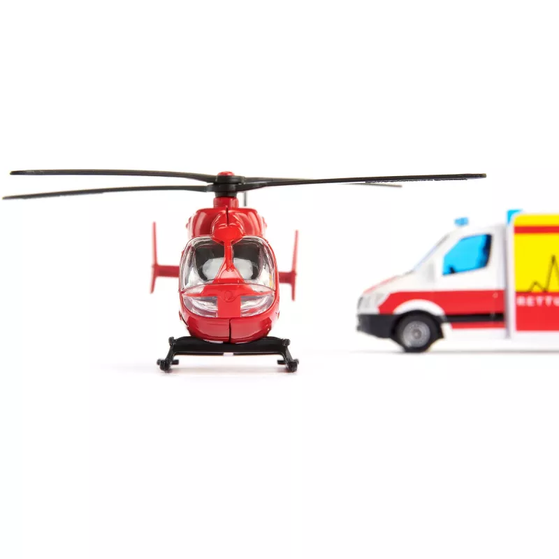 Conjunto de juguetes Usorteret Siku Mercedes-Benz ambulancia y helicóptero set de modelos