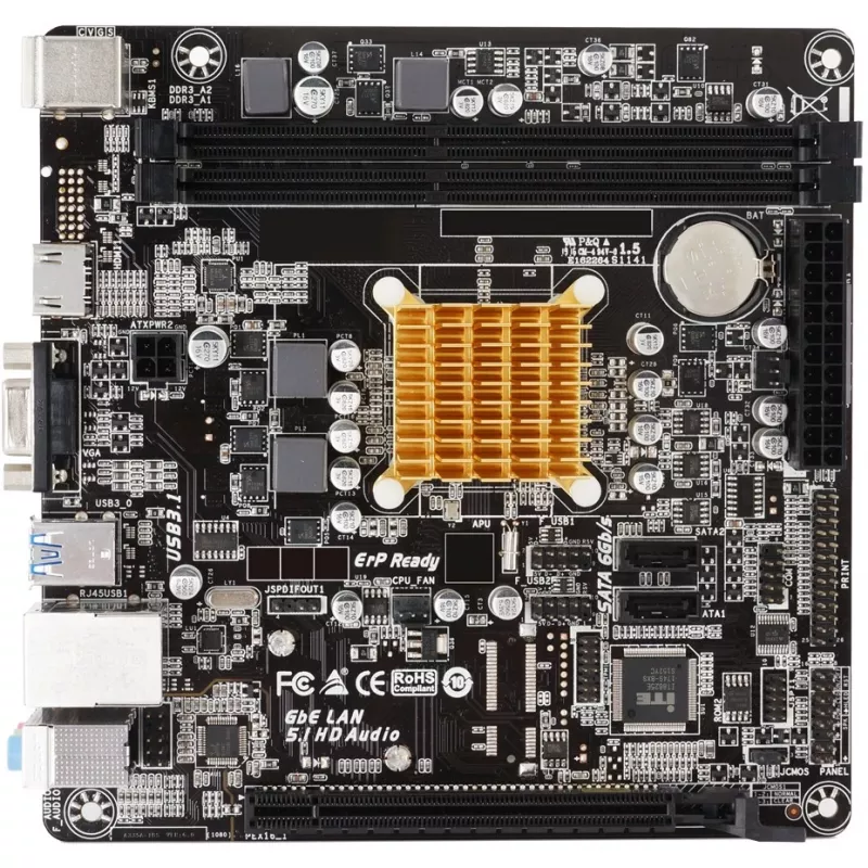 Biostar A68N-2100K - Placa base - Mini-ITX - AMD E1 6010 - USB 3.2 Gen 1 - Gigabit LAN - Gráficos integrados - HD Audio (8 canales)