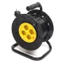 Alargador con carrete 15m, 4 tomas, 3x1,5mm²