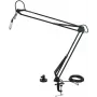 Brazo de micrófono de sobremesa Omnitronic TMA-2, regulable en altura, negro, soporte de pinza de mesa