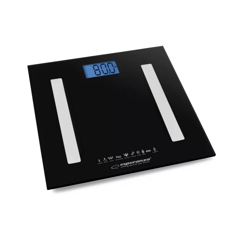 Esperanza EBS016K báscula de baño báscula de baño electrónica cuadrada negra