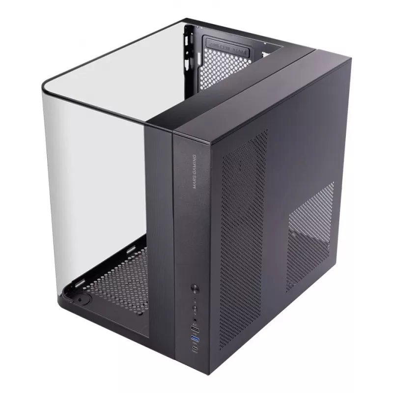 Caja de PC semitorre TACENS Mars Gaming MC-INFINIOLITE, negra, cristal templado, compatible con ATX/Micro-ATX/Mini-ITX, ventilador de 120 mm