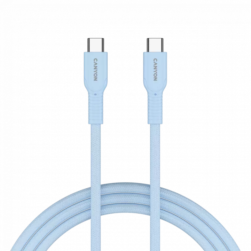 CANYON Cable OnWire 60CL C-C 60W COLOR trenzado 1m azul claro