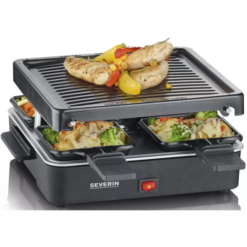 Raclette Grill mini Severin 4 pequeñas sartenes antiadherentes 600 W