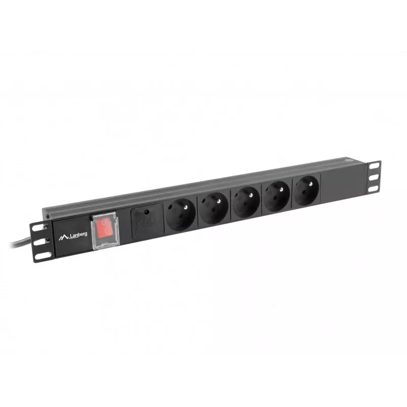 Lanberg PDU-05E-0200-IEC-BK unidad de distribución de corriente (PDU) 5 salidas AC 1U Negra
