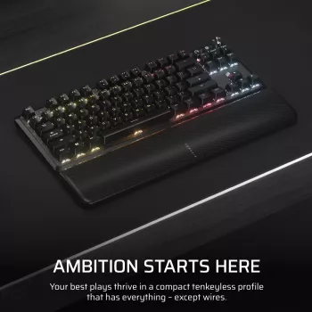 Teclado Corsair K70 CORE TKL Gaming USB + RF Wireless + Bluetooth QWERTZ alemán negro
