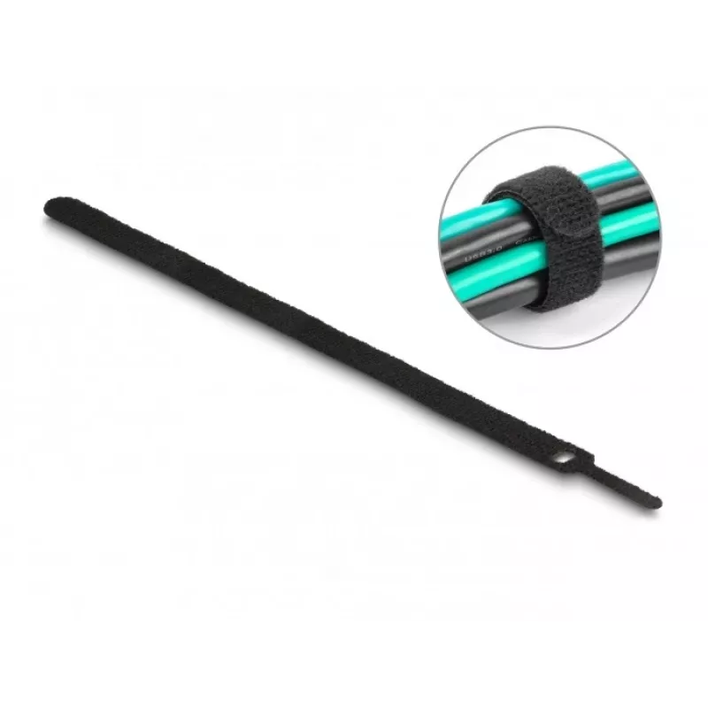 Bridas de cable de velcro DeLOCK 19075 300x12mm negro 10 uds.