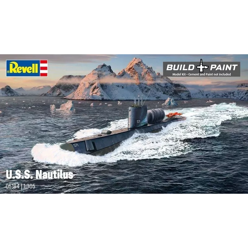 Maqueta de barco de plástico REVELL U.S.S. Nautilus escala 1:305, kit 05184