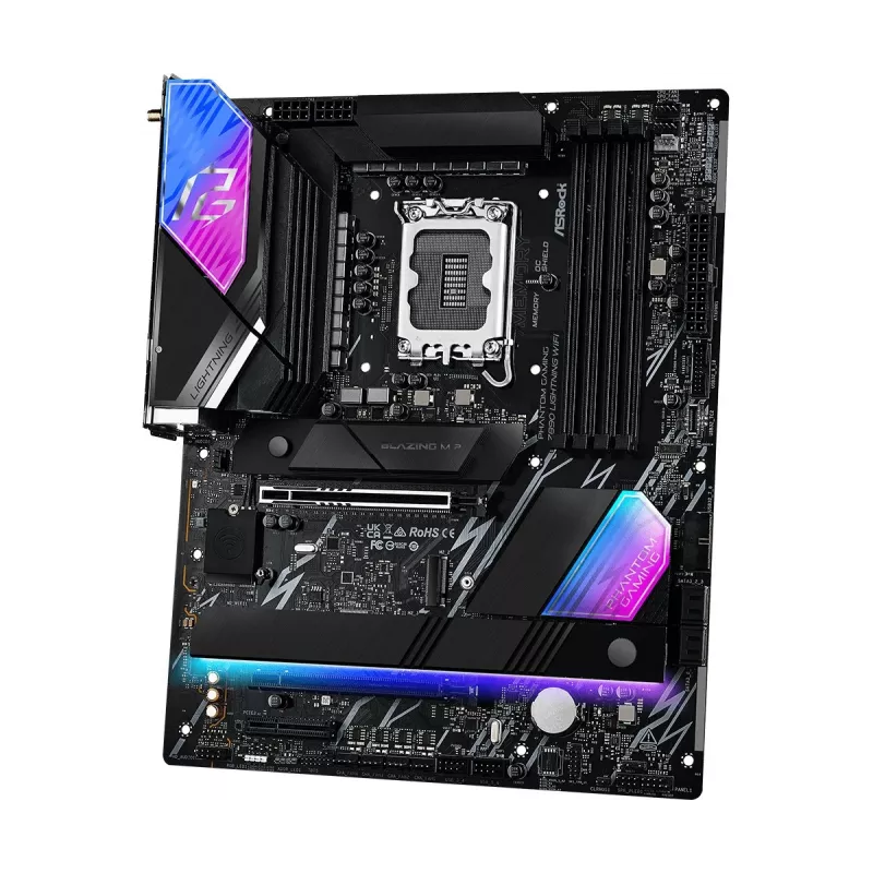 Placa base ASRock Z890 Lightning WiFi — Intel Z890, LGA1851, ATX, 4× DDR5, Wi‑Fi 7, 2.5Gb LAN, Thunderbolt 4