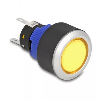 Pulsador DeLOCK 22050 negro azul plateado amarillo 230V 3A