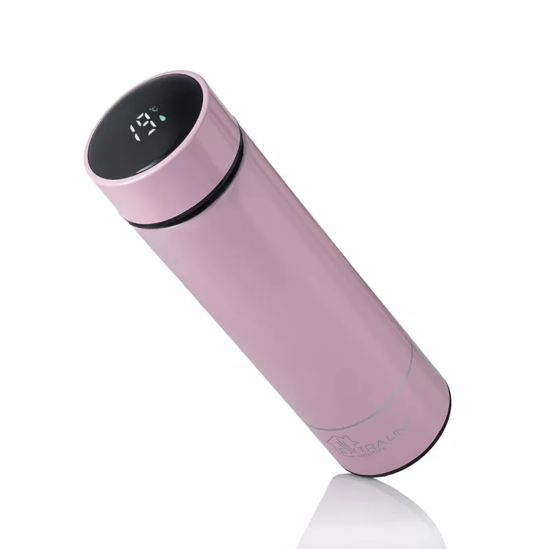 Extralink Smart Travel Mug rosa, termo con pantalla LED