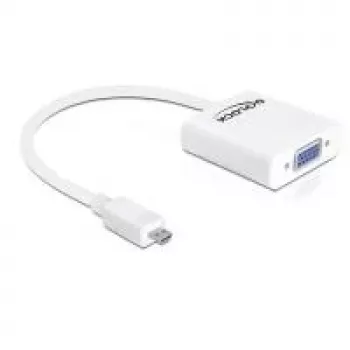 Adaptador de cable de vídeo DeLOCK 65347 VGA D-Sub a HDMI tipo D Micro blanco