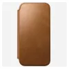 Funda tipo folio para móvil Nomad Modern Leather Folio para iPhone 17 Pro Max – tan, compatible con pantalla de hasta 17,5 cm (6,9