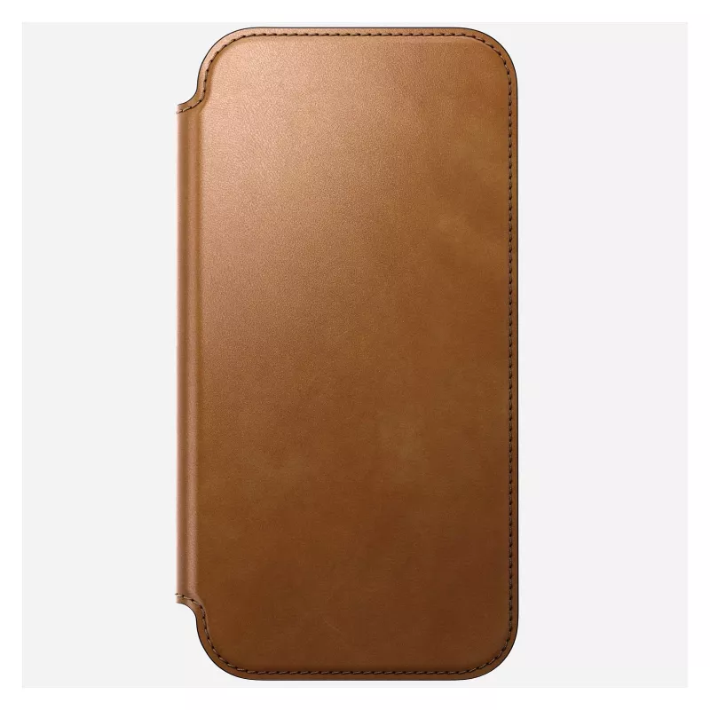 Funda tipo folio para móvil Nomad Modern Leather Folio para iPhone 17 Pro Max – tan, compatible con pantalla de hasta 17,5 cm (6,9