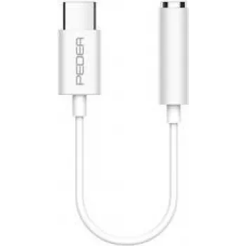 PEDEA USB-C a 3,5 mm conector de auriculares, blanco, adaptador de audio jack