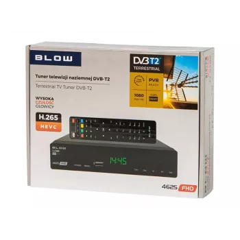 Sintonizador de TV digital BLOW 4625FHD DVB-T2 H.265 Receptor terrestre, HDMI, USB, SCART, Ethernet, S/PDIF