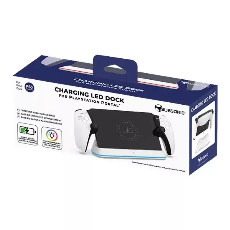 Sistema de carga Subsonic SA5708 para Playstation Portal con cable negro blanco